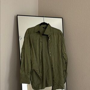 Zara olive Silk shirt